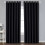 (Black, 66'' x 54'' (PAIR)) BLACKOUT EYELET CURTAINS READY MADE PAIR+2 TIEBACK 1