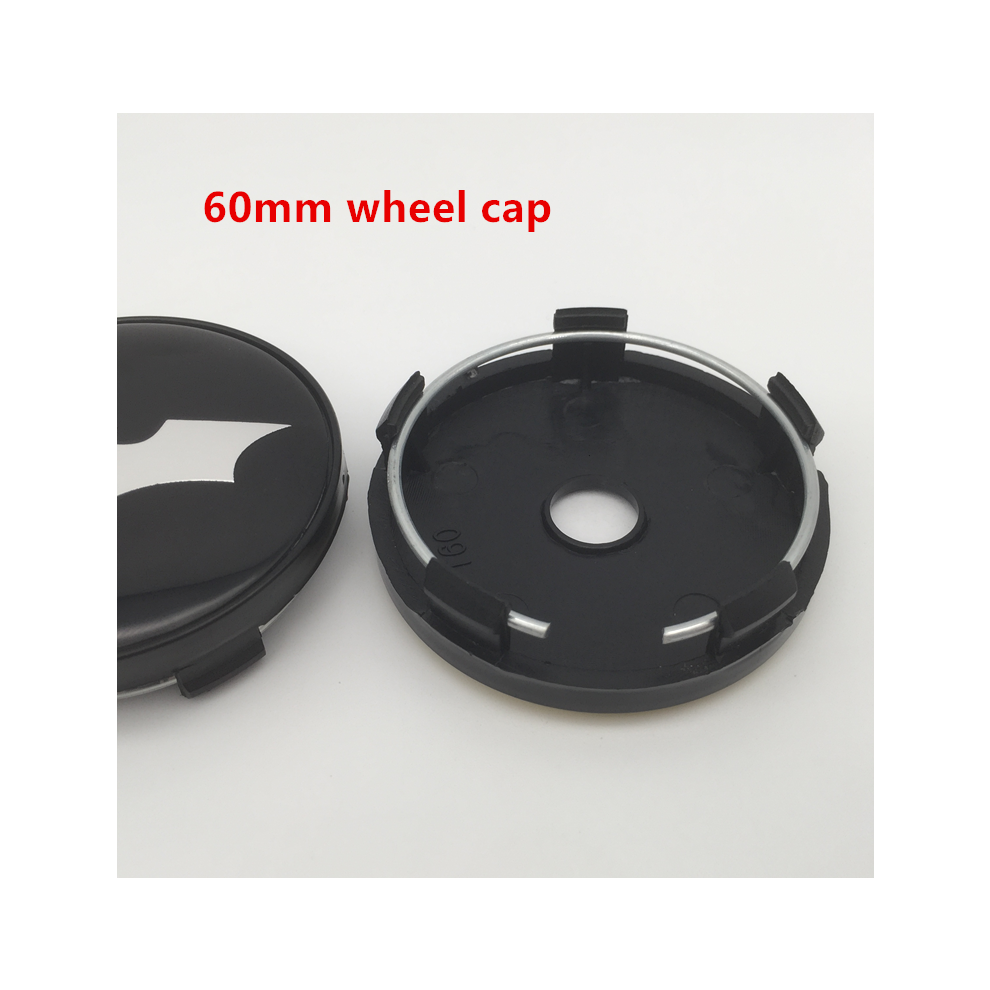 (60Mm Cap 1) 4Pcs 56Mm 60Mm 68Mm Car Wheel Center Cover Hub Cap Resin Badge Emblem Black 8902774061565