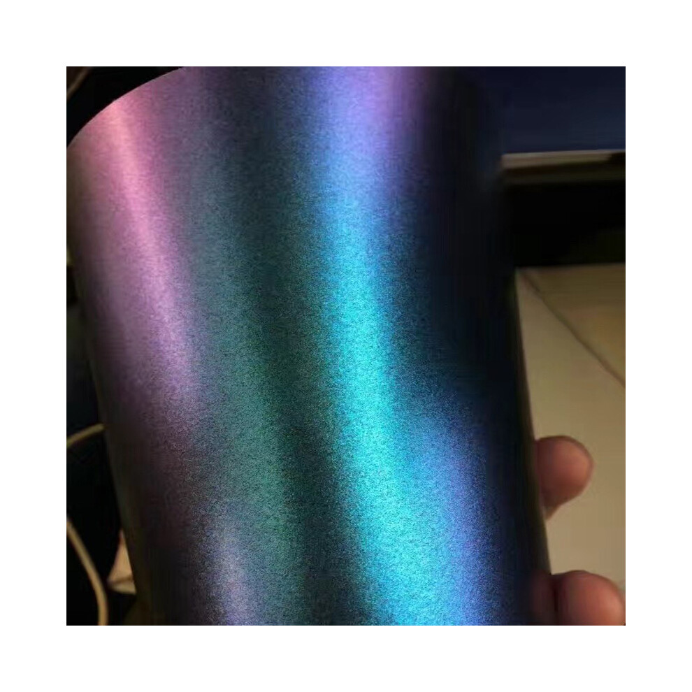(10Cm X 152Cm, Matt Blue3) Premium Glossy Diy Car Body Film Chameleon Pearl Glitter Vinyl Sticker Light 8902774064733