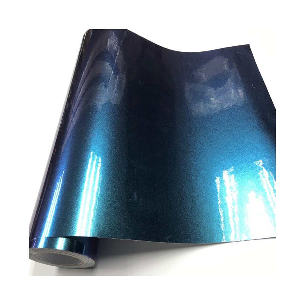 (50Cm X 152Cm, To Purple) Premium Glossy Diy Car Body Film Chameleon Pearl Glitter Vinyl Sticker Light/Blue/Purple 8902774065235