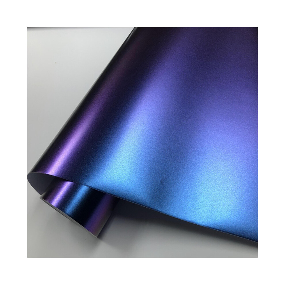 (50Cm X 200Cm, Matt Blue2) Premium Glossy Diy Car Body Film Chameleon Pearl Glitter Vinyl Sticker Light 8902774065464