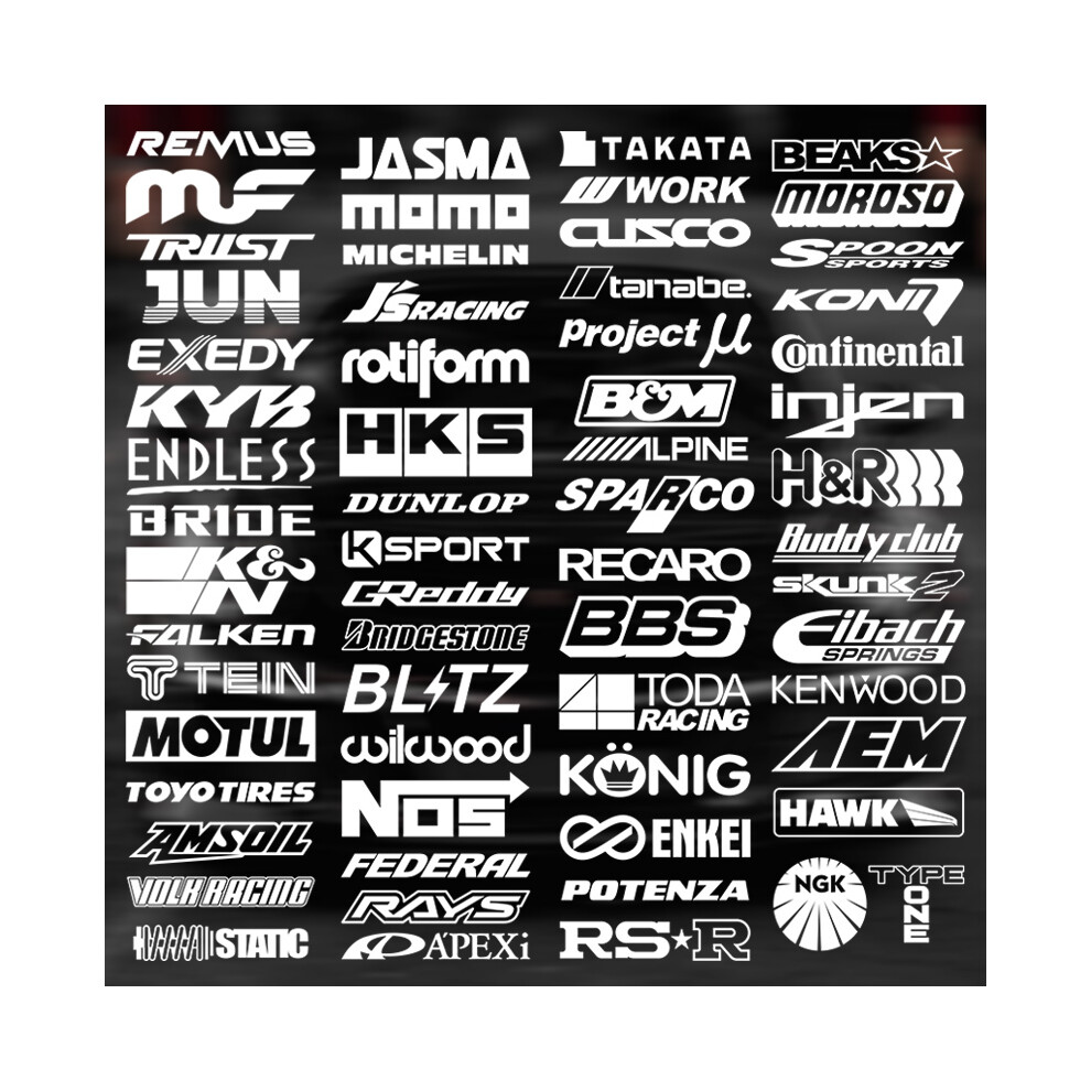 (11Cm Length, ) Random 15Pcs Racing Sponsor Stickers And Decals For Jdm Edm Race Turbo Silver 8902774066546