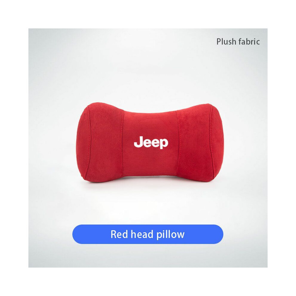(Fmp-) Car Headrest Neck Pillow Auto Seat Pillow For Jeep Jk Compass Wrangler Red 8902774072332