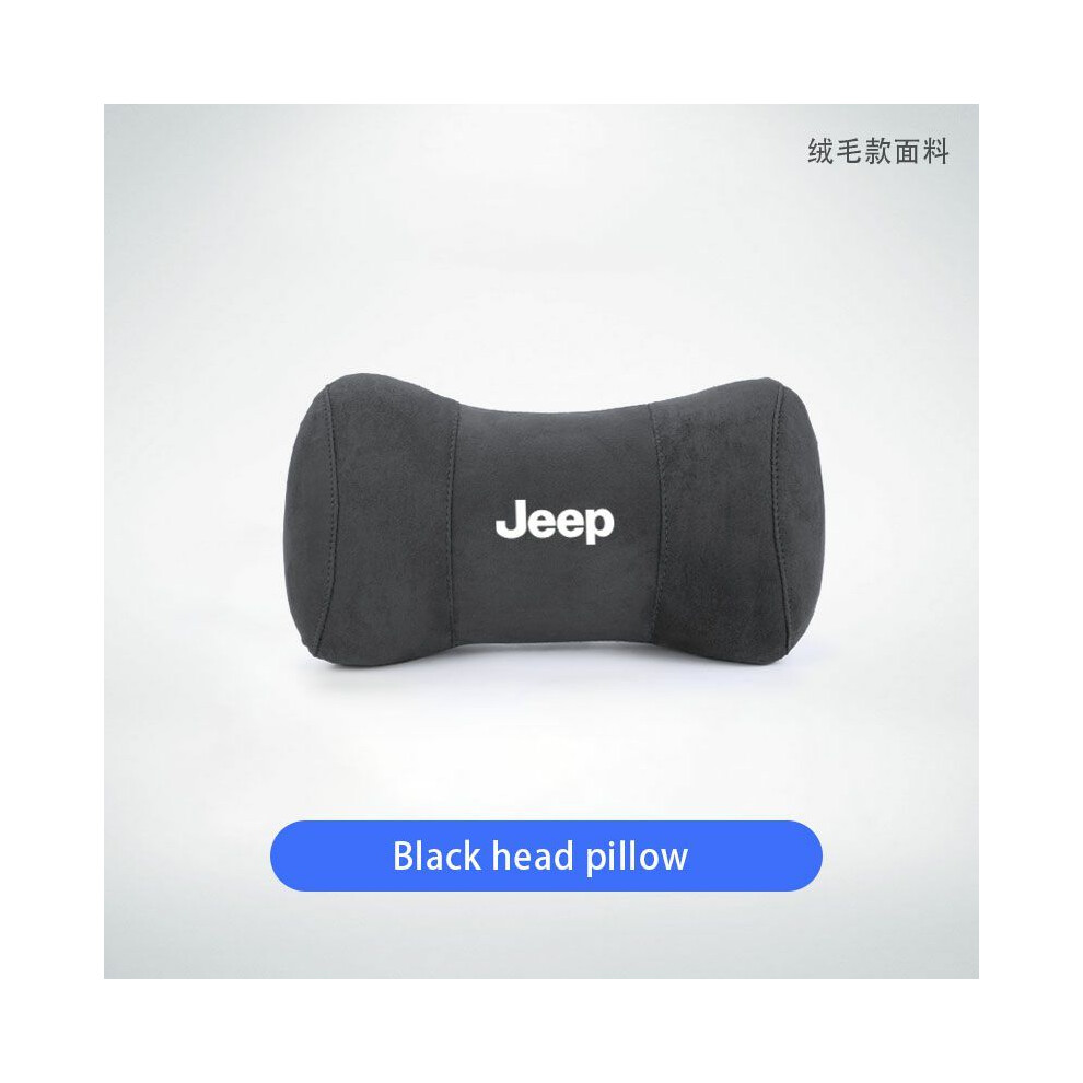 (Fmp-) Car Headrest Neck Pillow Auto Seat Pillow For Jeep Jk Compass Wrangler Black 8902774072349