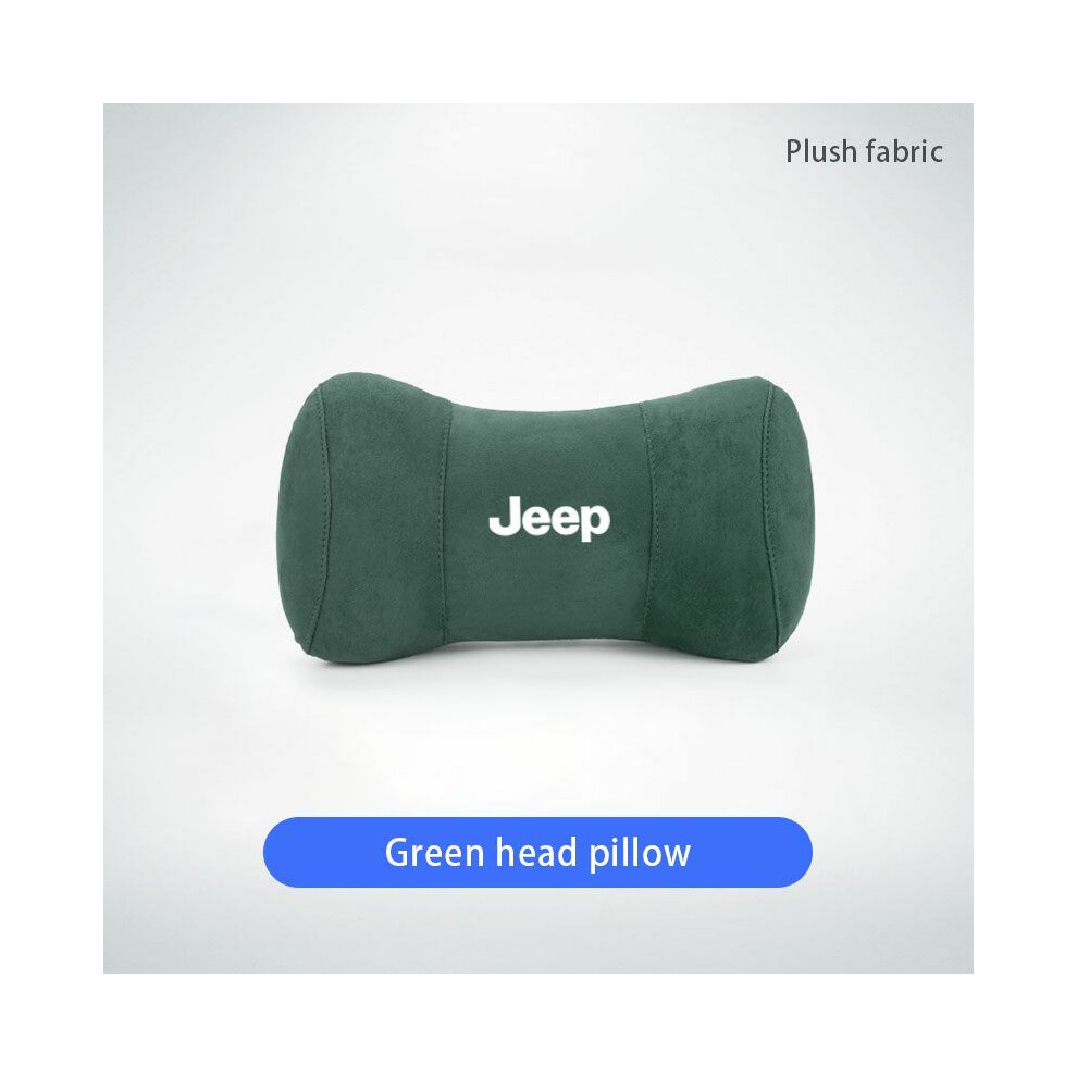 (Fmp-) Car Headrest Neck Pillow Auto Seat Pillow For Jeep Jk Compass Wrangler Green 8902774072295