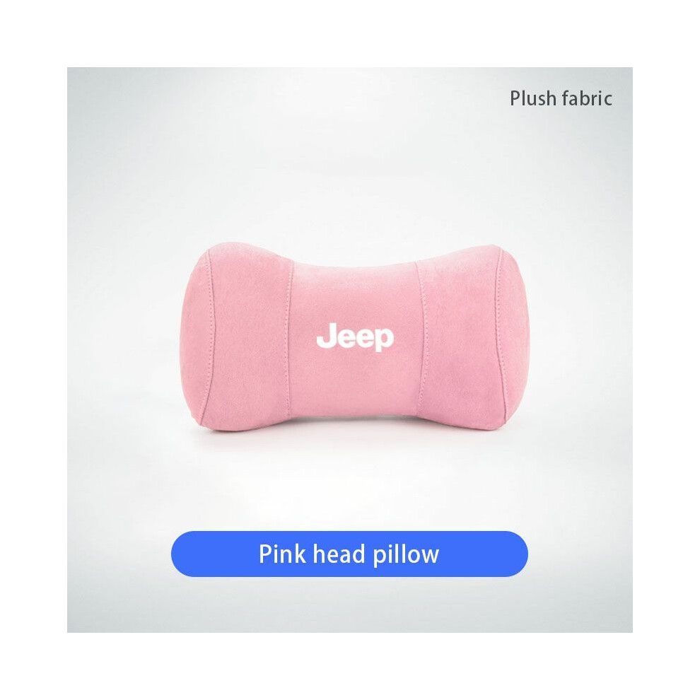 (Fmp-) Car Headrest Neck Pillow Auto Seat Pillow For Jeep Jk Compass Wrangler Pink 8902774072318