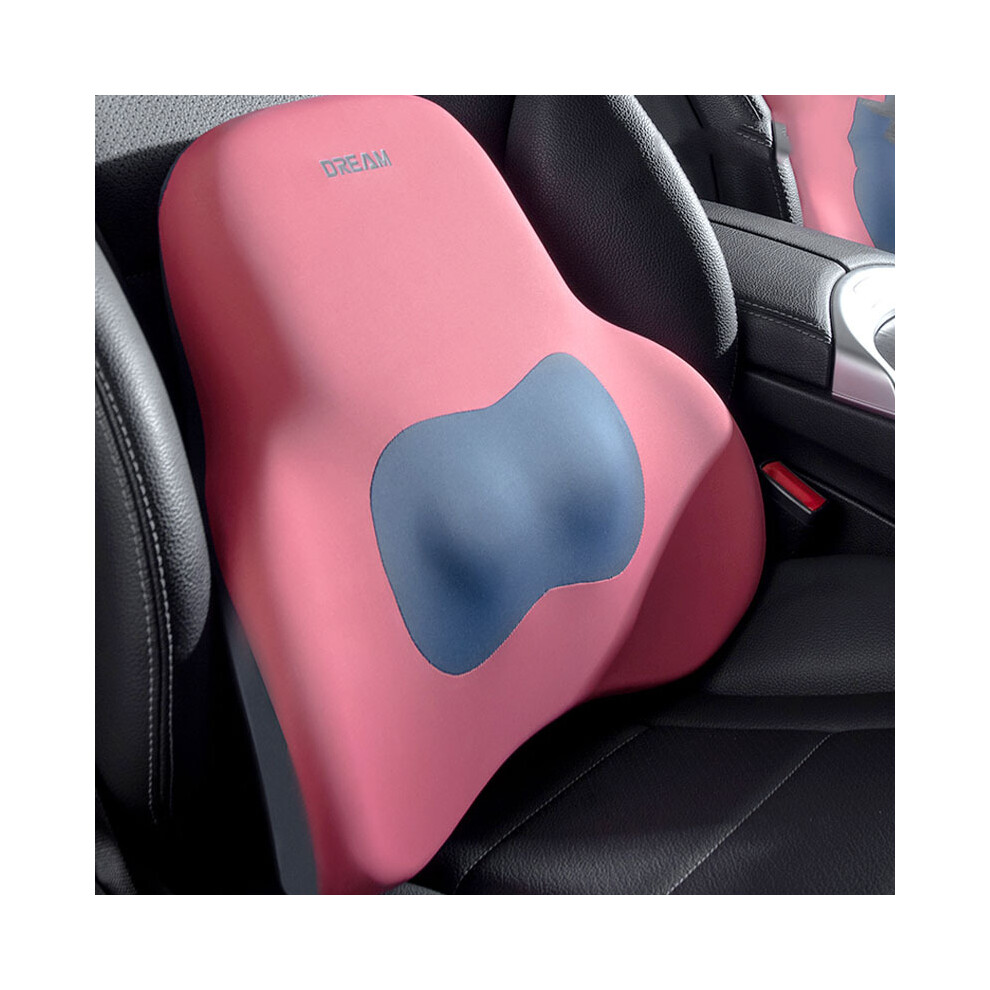 (-Waist Pillow) Car Adjustable Neck Headrest Pillow Waist Support Cushion Breathable Memory Pink 8902774073827