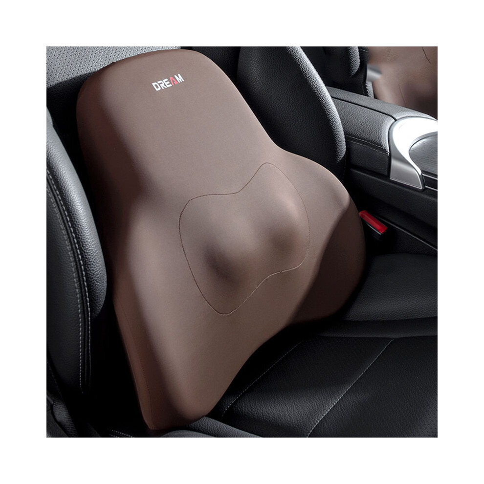 (-Waist Pillow) Car Adjustable Neck Headrest Pillow Waist Support Cushion Breathable Memory Brown 8902774073797