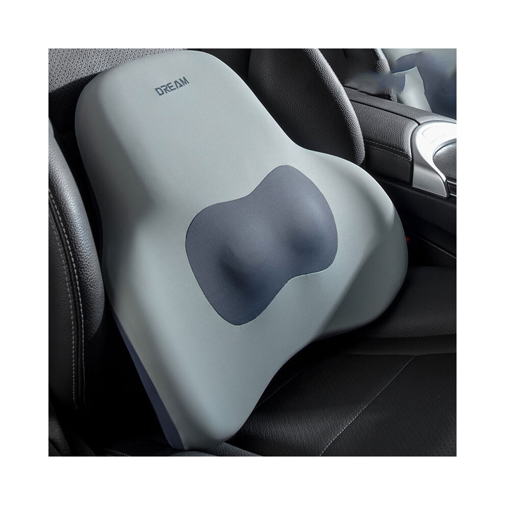 (-Waist Pillow) Car Adjustable Neck Headrest Pillow Waist Support Cushion Breathable Memory Gray 8902774073803