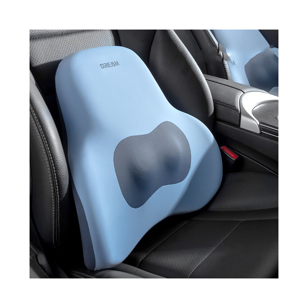 (-Waist Pillow) Car Adjustable Neck Headrest Pillow Waist Support Cushion Breathable Memory Blue 8902774073810