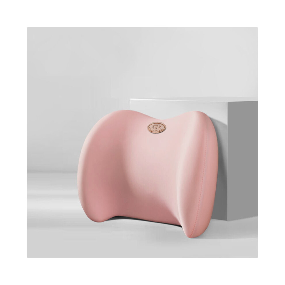 (Lumbar Support ) Car Pillow Headrest Neck Pillow Memory Foam Cervical Lumbar Support Car Pink 8902774074145
