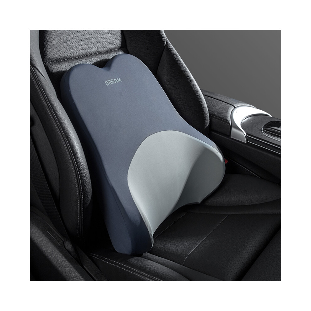 (Lumbar Support-Gy) Car Lumbar Support Headrest Neck Pillow Support Universal Soft Neck Pillows 8902774075074