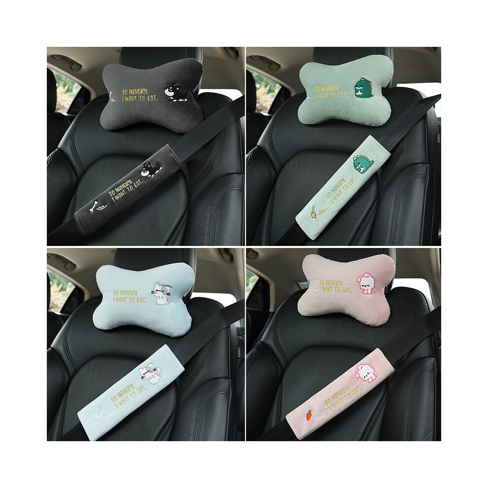 (Headrest rabbit) Car Headrest Neck Pillow Cute Cartoon Pair of Four Seasons Car Seat Neck-image-OPC-PFBMFW2-NEW