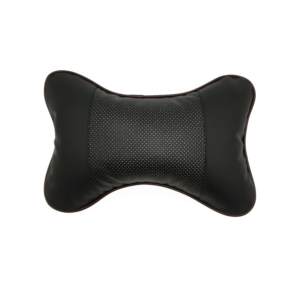 (D-Balck) Car Neck Pillows Both Side Pu Leather 1Pcs Pack Headrest For Head Pain 8902774076897