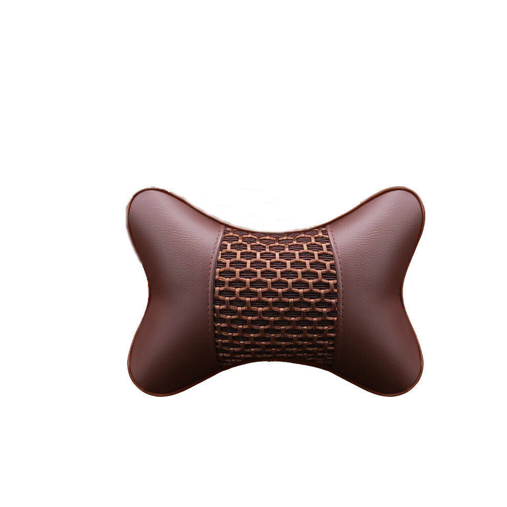 (A-Caffee) Car Neck Pillows Both Side Pu Leather 1Pcs Pack Headrest For Head Pain 8902774076996