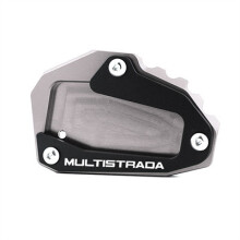 (Grey) CNC Kickstand Foot Side Stand Extension Pad Support Plate For DUCATI Multistrada