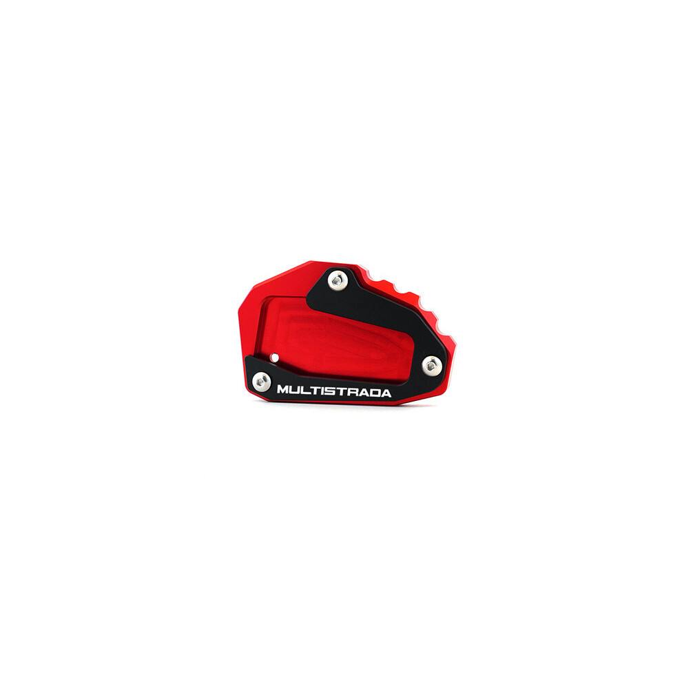 (Red) Cnc Kickstand Foot Side Stand Extension Pad Support Plate For Ducati Multistrada Red 8902774004395