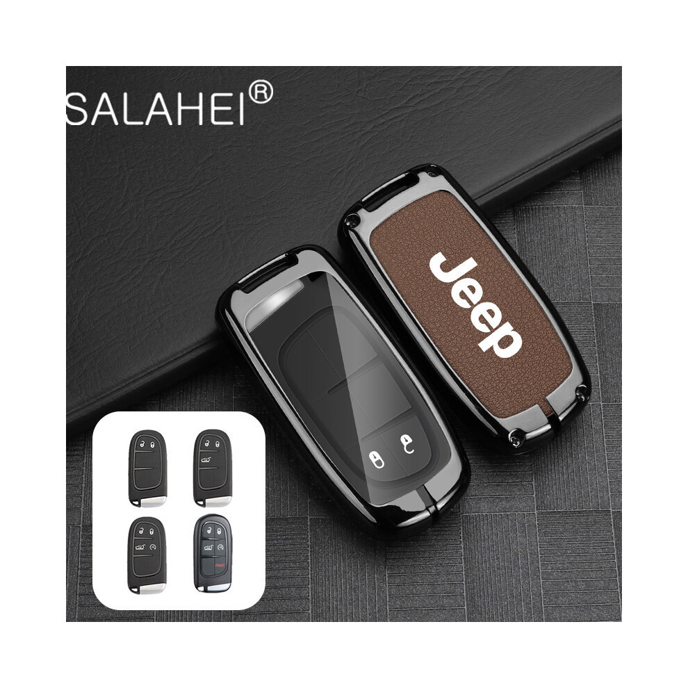 (A-) Car Key Case Cover Protector Shell For Jeep Renegade Wrangler Patriot Brown 8902774079492