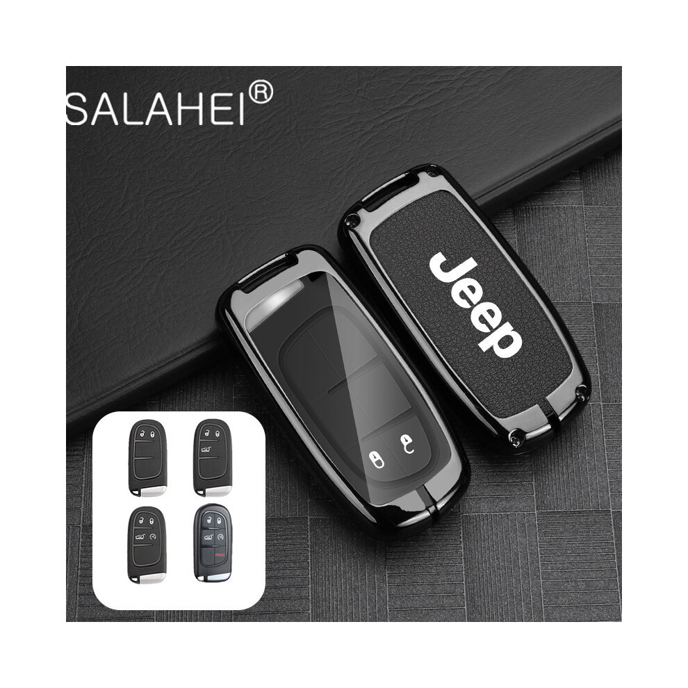 (A-) Car Key Case Cover Protector Shell For Jeep Renegade Wrangler Patriot Black 8902774079485