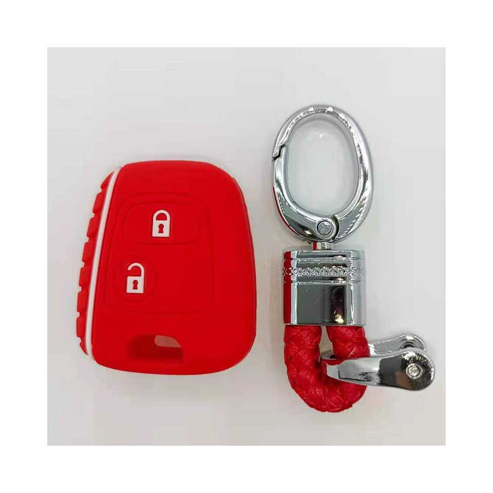 ( With Keychain) Key Cover For Citroen C1 C2 C3 C4 Xsara Picasso Peugeot 107 207 307 607 Red 8902774080269