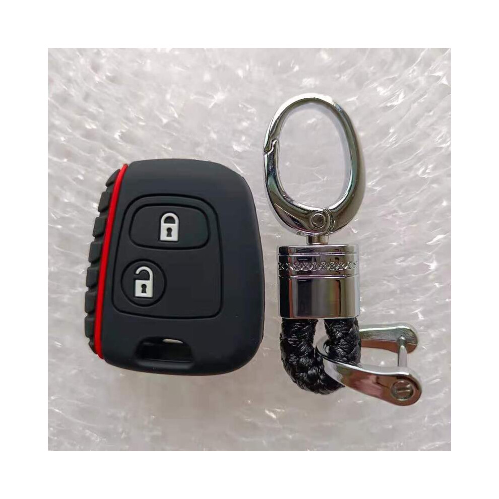 ( With Keychain) Key Cover For Citroen C1 C2 C3 C4 Xsara Picasso Peugeot 107 207 307 607 Black 8902774080276