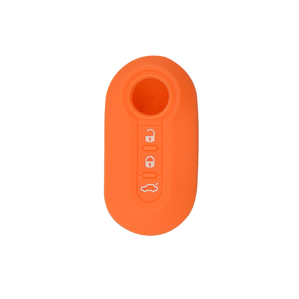 (Orange) 3 Buttons Flip Folding Key Shell Fob Key Case Cover For Fiat 500 Ducato Orange 8902774082232