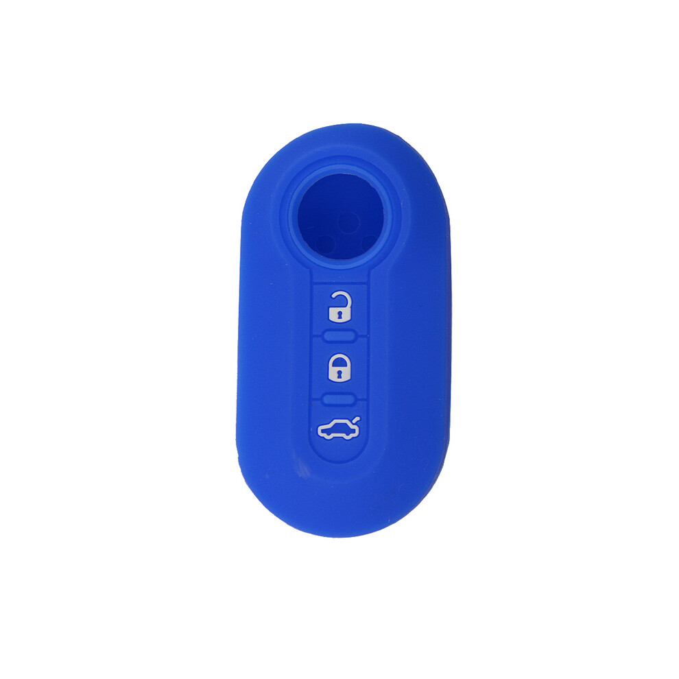 (Blue) 3 Buttons Flip Folding Key Shell Fob Key Case Cover For Fiat 500 Ducato Blue 8902774082256