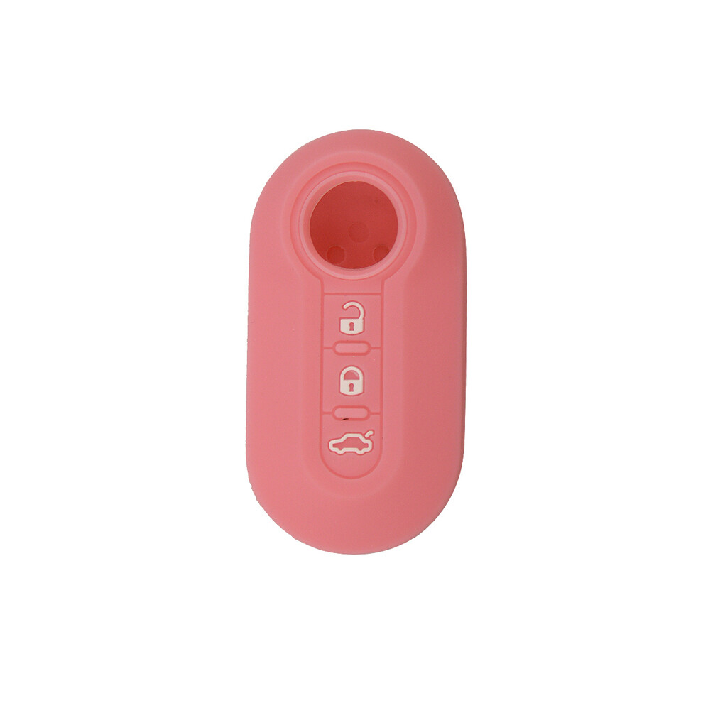 (Pink) 3 Buttons Flip Folding Key Shell Fob Key Case Cover For Fiat 500 Ducato Pink 8902774082263