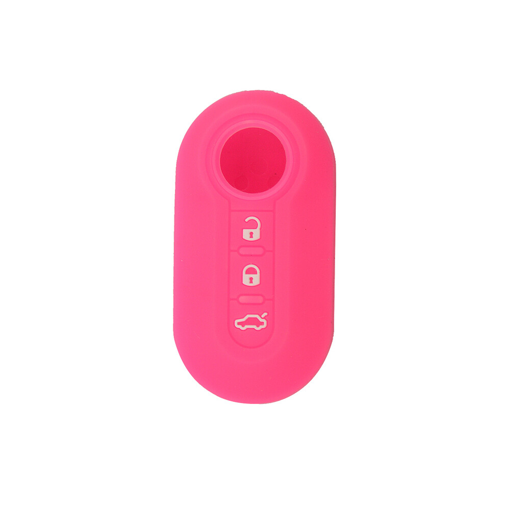 (Rose) 3 Buttons Flip Folding Key Shell Fob Key Case Cover For Fiat 500 Ducato 8902774082294