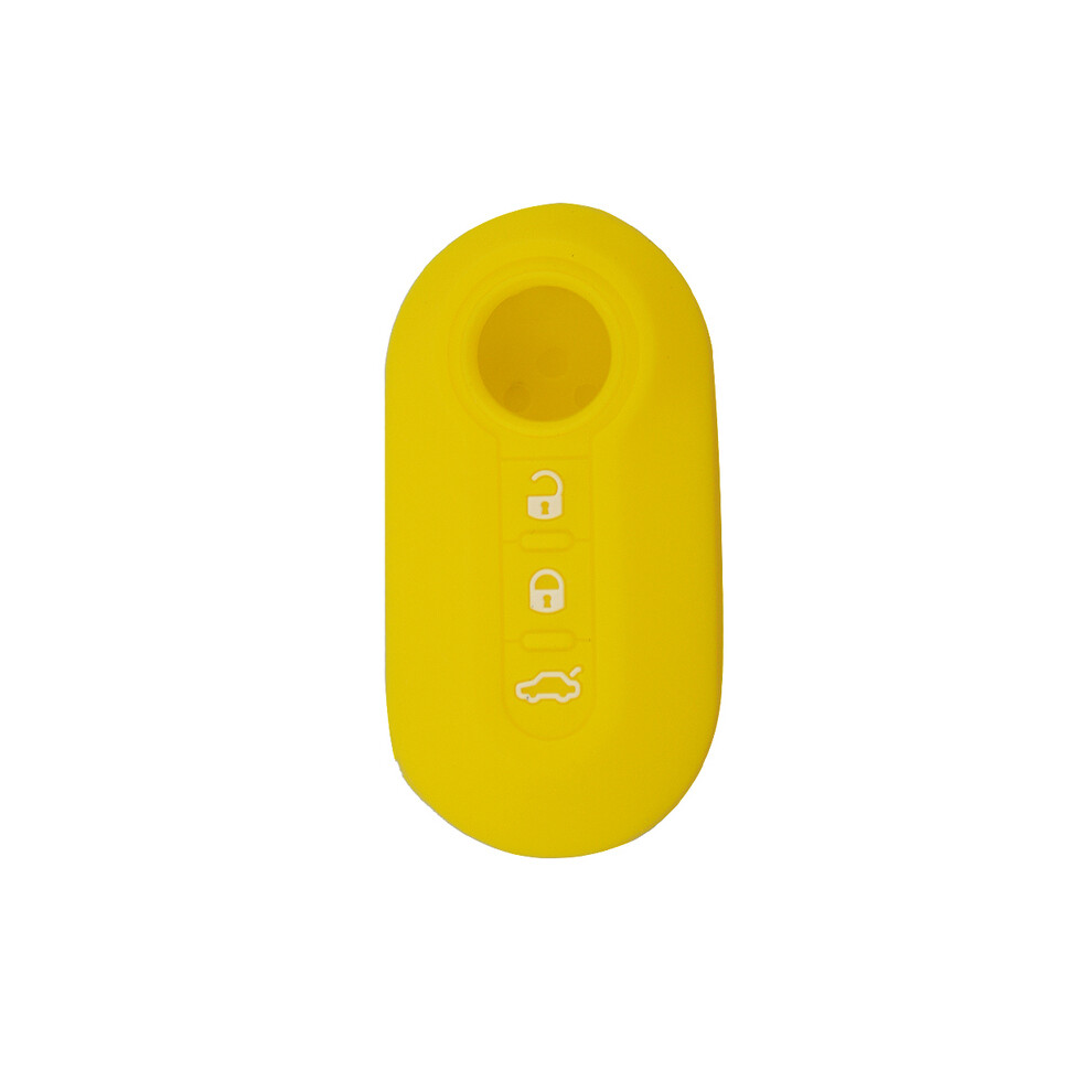 (Yellow) 3 Buttons Flip Folding Key Shell Fob Key Case Cover For Fiat 500 Ducato Yellow 8902774082300