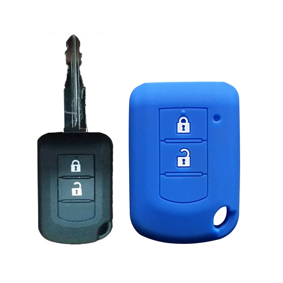 (Blue) Car Key Cover Case For Mitsubishi Asx Ash Outlander Lancer Ex Galant Pajero Blue 8902774083789