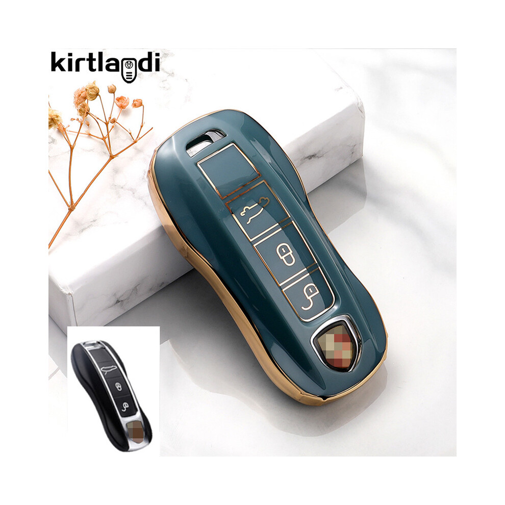 (A ) Tpu Car Key Case Cover Shell Fob For 911 970 997 991 996 958 918 991 Blue 8902774083468