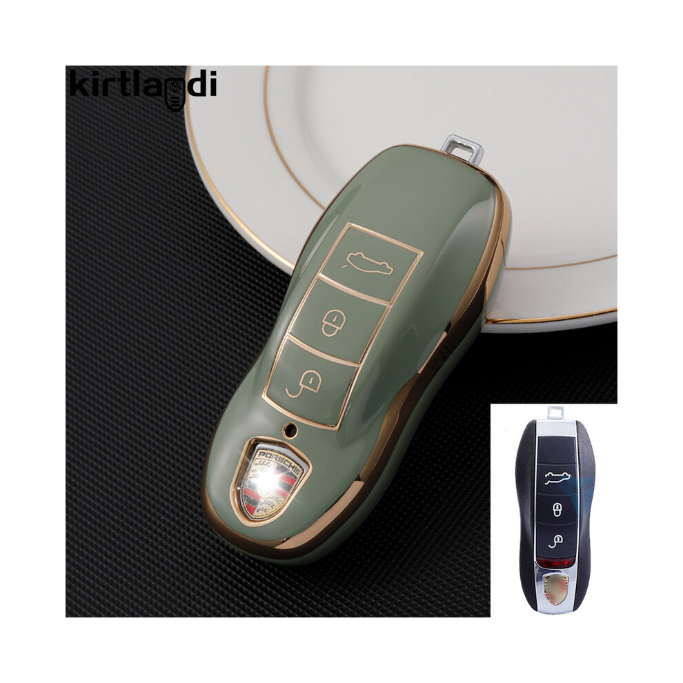 (B ) Tpu Car Key Case Cover Shell Fob For 911 970 997 991 996 958 918 991 Green 8902774083512