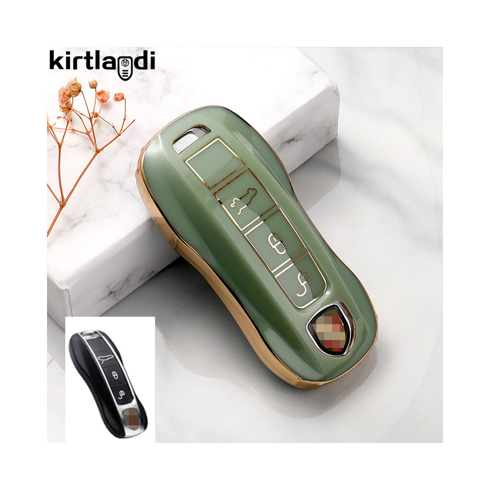 (A ) Tpu Car Key Case Cover Shell Fob For 911 970 997 991 996 958 918 991 Green 8902774083505