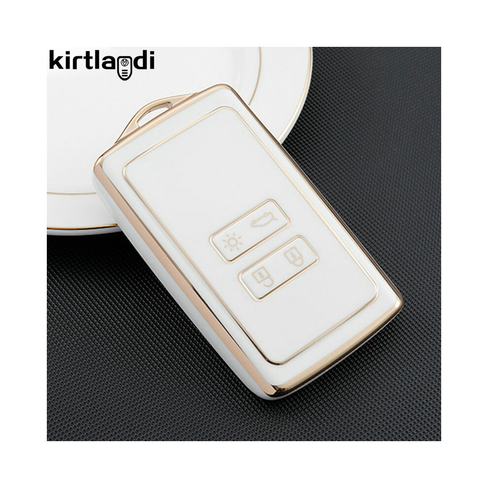 (White) Tpu Car Key Case Cover For Renault Megane 4 Clio Arkana Captur Zoe Arcan White 8902774081167