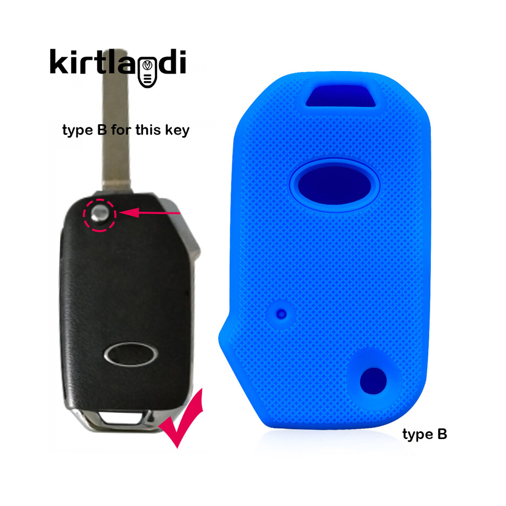 (B (New)) Key Cover For Kia Carnival Sportage Niro Seltos Soul Sorento Proceed Cerato Blue 8902774084465