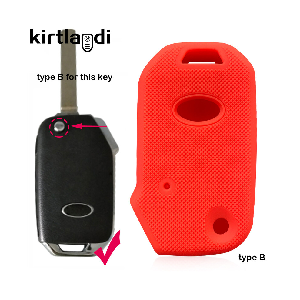 (B (New)) Key Cover For Kia Carnival Sportage Niro Seltos Soul Sorento Proceed Cerato Red 8902774084434