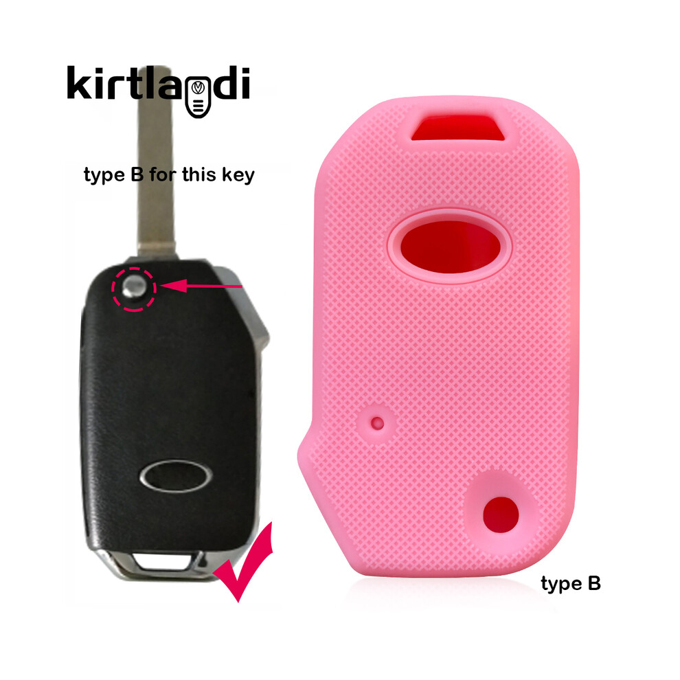 (B (New)) Key Cover For Kia Carnival Sportage Niro Seltos Soul Sorento Proceed Cerato Pink 8902774084441