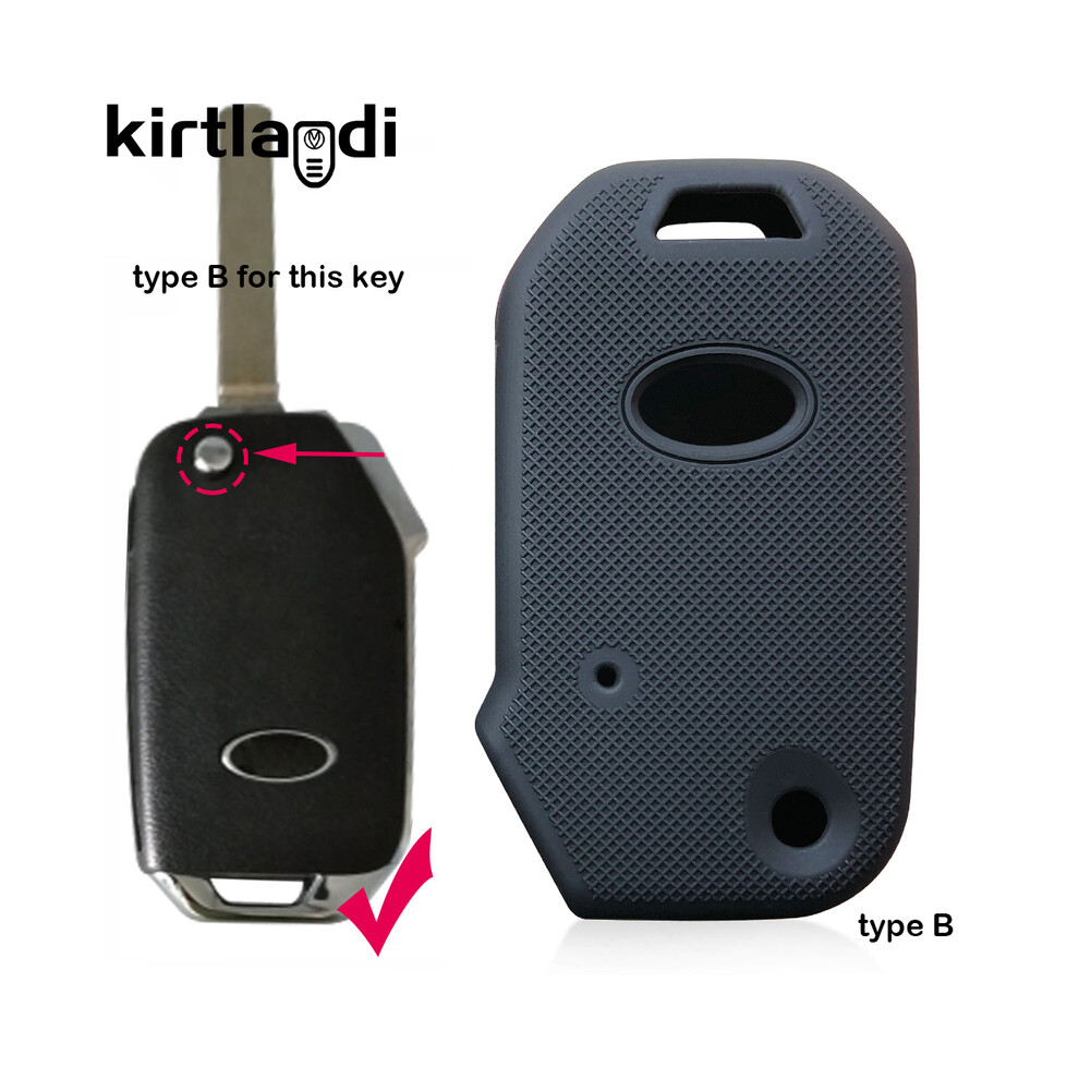 (B (New)) Key Cover For Kia Carnival Sportage Niro Seltos Soul Sorento Proceed Cerato Black 8902774084458