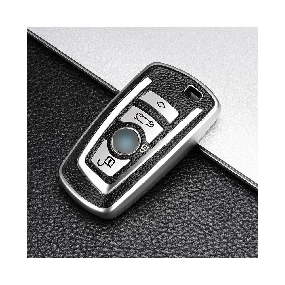 Photos - Remote control MAXPOWER  Key Protector Leather + TPU Car Key Cover Case For BMW 520 525 F30 F10 (Blue only keyring)