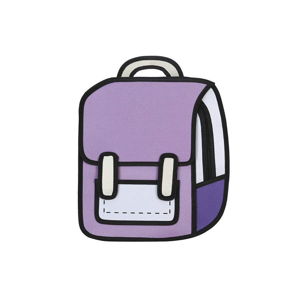 (purple) Fashion Unisex 2D Drawing Backpack Cute Cartoon School Backpack Comic-image-OPC-PFBMHPK-NEW