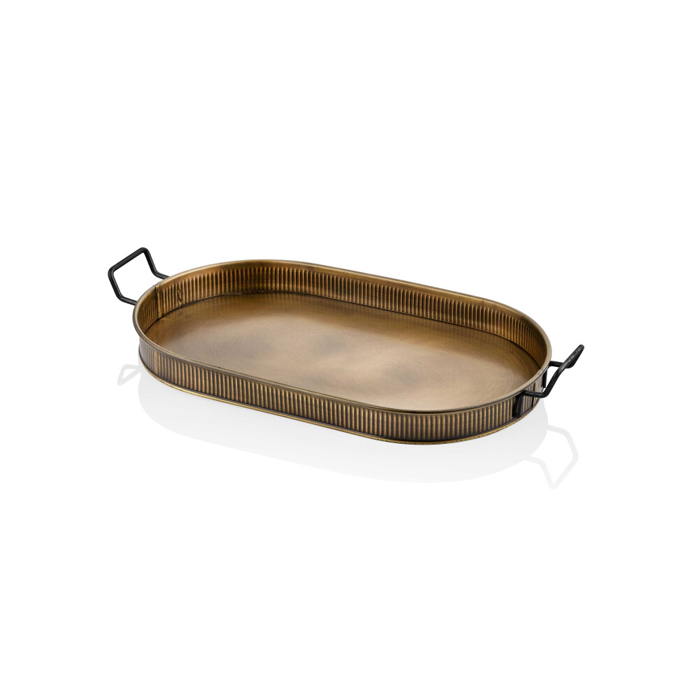 Rozi Gold Oval Serving Tray (66 X Cm) Size 32