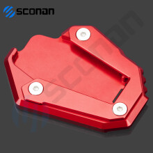 (NO LOGO Red1) Motorcycle Side Stand Enlarge Kickstand Enlarge Plate Pad Accessories