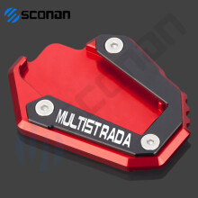(MULTISTRADA Black2) Motorcycle Side Stand Enlarge Kickstand Enlarge Plate Pad Accessories