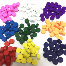(Mix Color) 100Pcs/Lot Diameter 10*5MM 10 Colors Pawn Wooden Game Pieces Colorful