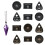 (2 yellow) Pendulum Dowsing Divination Board with Amethyst Set ( Crystal Dowsing 4