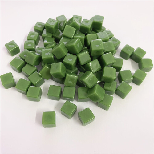 (green) 100Pcs/set 8mm Solid Color Blank Square Corner Acrylic Dice Chess Piece