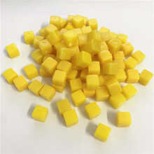 (Yellow) 100Pcs/set 8mm Solid Color Blank Square Corner Acrylic Dice Chess Piece