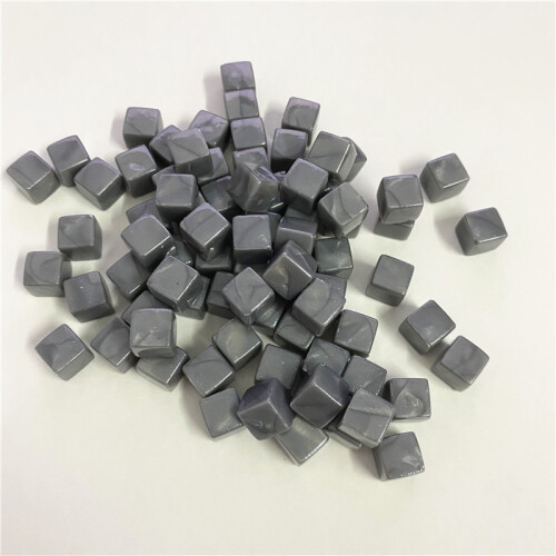 (Light Grey) 100Pcs/set 8mm Solid Color Blank Square Corner Acrylic Dice Chess Piece 1