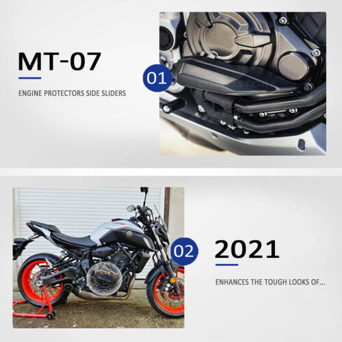 Tracer 7 Motorcycle Engine Protection Side Frame Sliders Crash Pad Falling 2